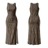 Kioranga Moriori New Zealand Couples Matching Tank Maxi Dress and Hawaiian Shirt Kopi Rakau Carving Art LT14 - Polynesian Pride