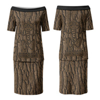 Kioranga Moriori New Zealand Family Matching Puletasi and Hawaiian Shirt Kopi Rakau Carving Art LT14 Mom's Dress Brown - Polynesian Pride