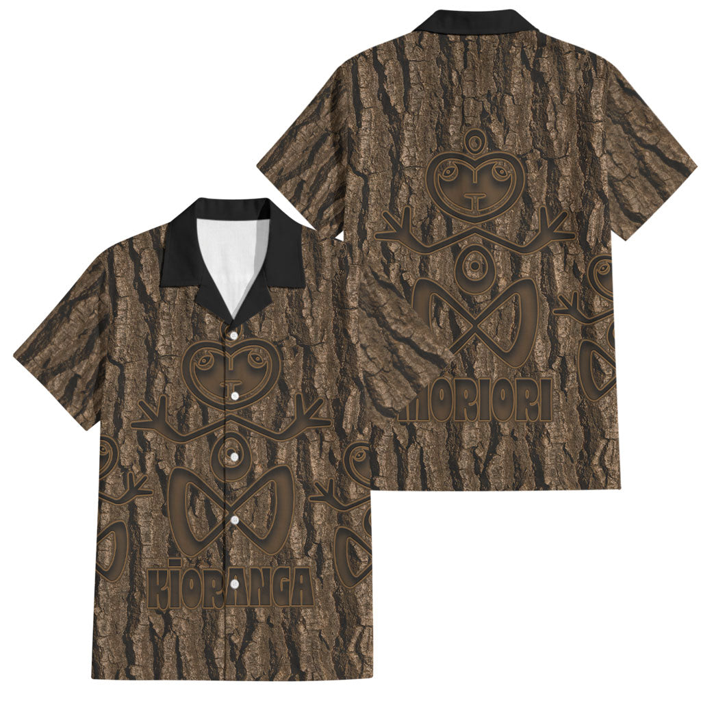 Kioranga Moriori New Zealand Family Matching Puletasi and Hawaiian Shirt Kopi Rakau Carving Art LT14 Dad's Shirt - Short Sleeve Brown - Polynesian Pride