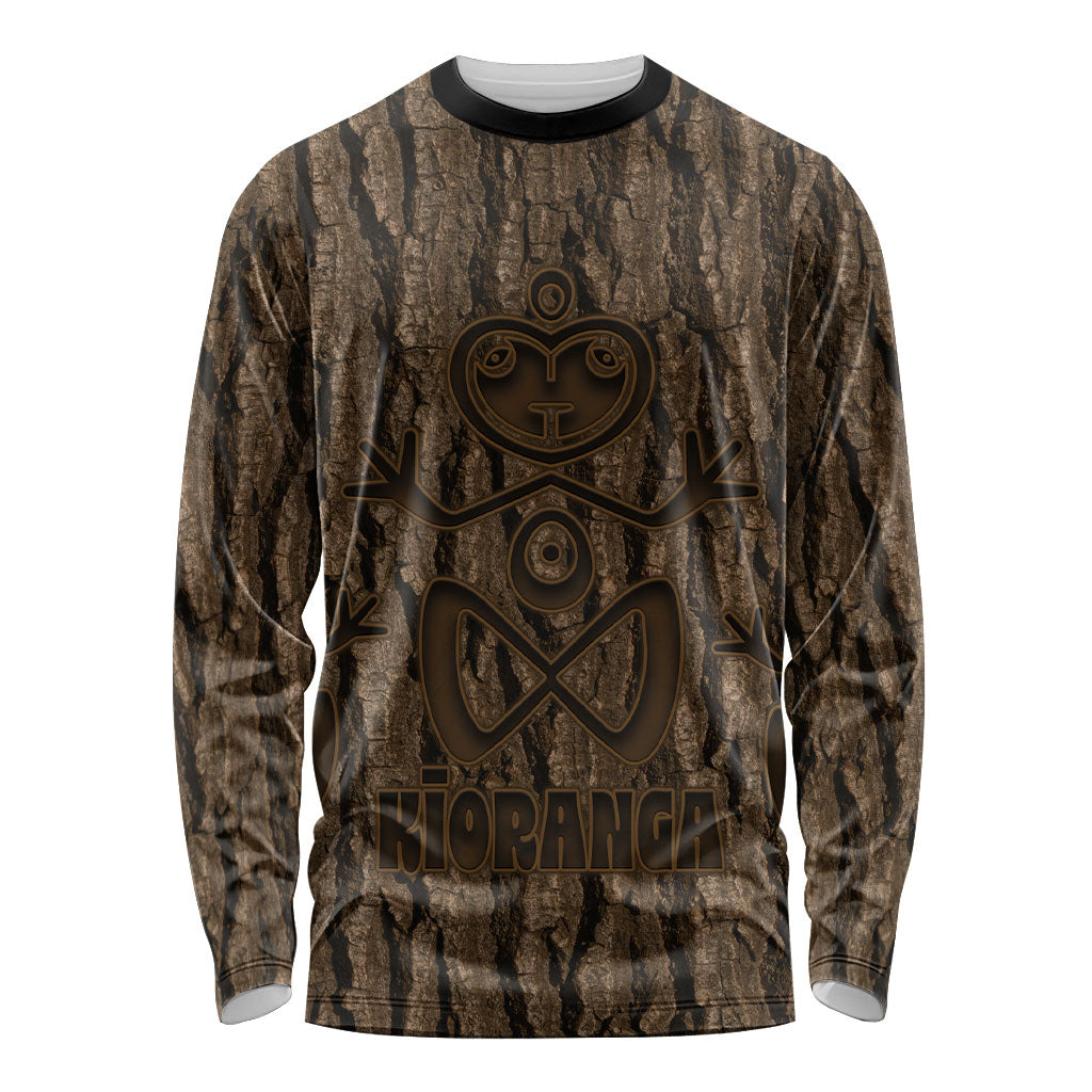 Kioranga Moriori New Zealand Long Sleeve Shirt Kopi Rakau Carving Art LT14 Unisex Brown - Polynesian Pride