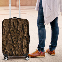Kioranga Moriori New Zealand Luggage Cover Kopi Rakau Carving Art LT14 Brown - Polynesian Pride