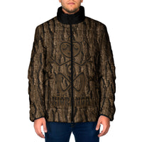 Kioranga Moriori New Zealand Padded Jacket Kopi Rakau Carving Art LT14 Men Brown - Polynesian Pride