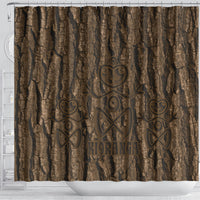 Kioranga Moriori New Zealand Shower Curtain Kopi Rakau Carving Art LT14 - Polynesian Pride