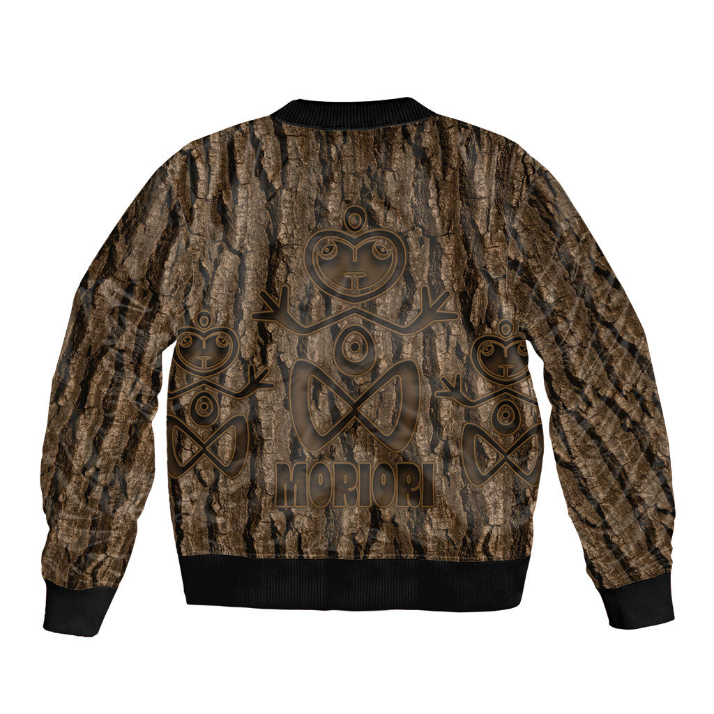 Kioranga Moriori New Zealand Sleeve Zip Bomber Jacket Kopi Rakau Carving Art LT14 - Polynesian Pride