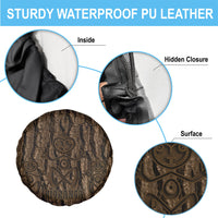 Kioranga Moriori New Zealand Spare Tire Cover Kopi Rakau Carving Art LT14 - Polynesian Pride
