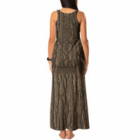 Kioranga Moriori New Zealand Tank Maxi Dress Kopi Rakau Carving Art LT14 - Polynesian Pride