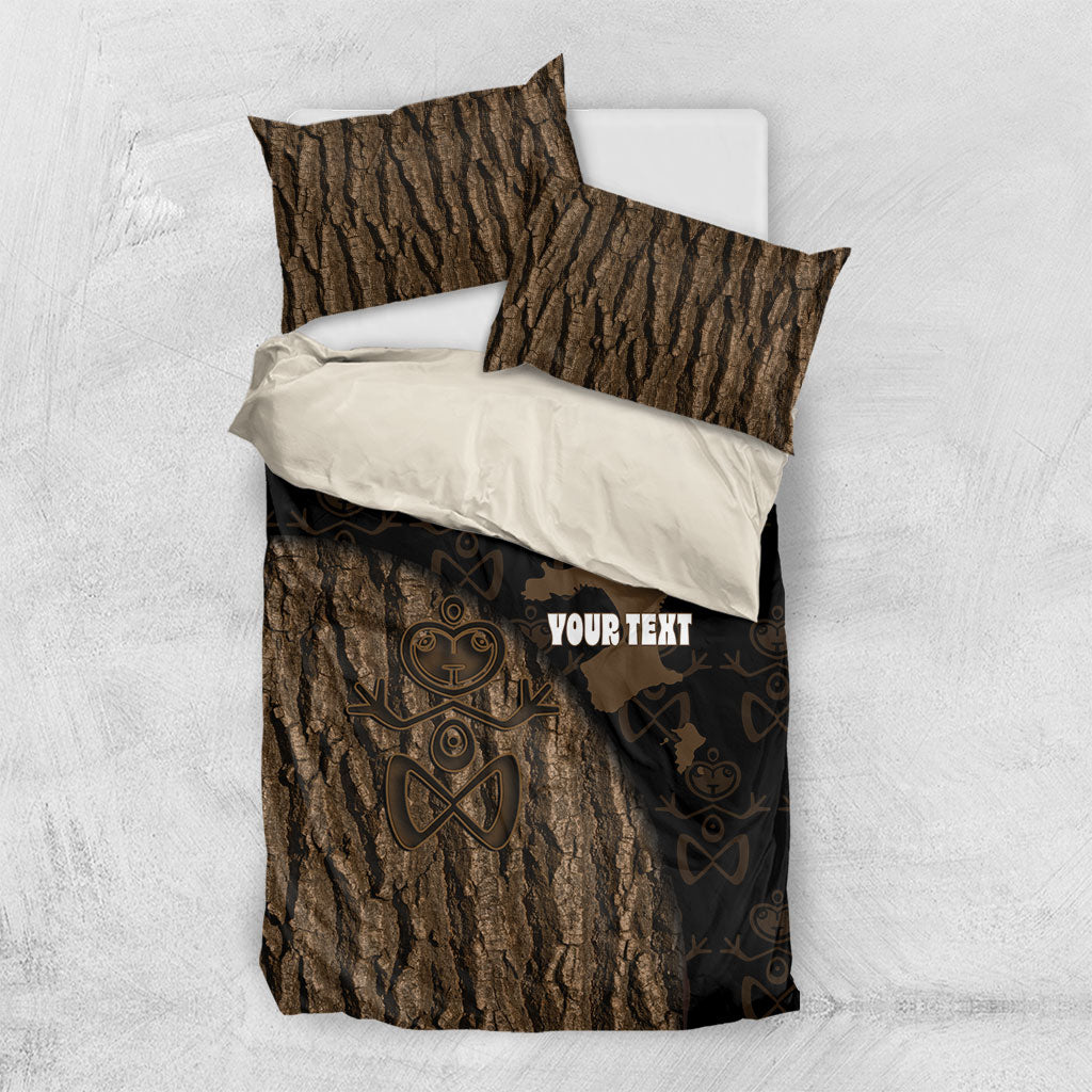 Moriori Kekoru New Zealand Personalised Bedding Set Kopi Rakau Carving Chatham Islands Map LT14 US Twin 172cm x 218cm Black - Polynesian Pride