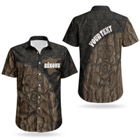 Moriori Kekoru New Zealand Personalised Couples Matching Off The Shoulder Long Sleeve Dress and Hawaiian Shirt Kopi Rakau Carving Chatham Islands Map LT14 - Polynesian Pride