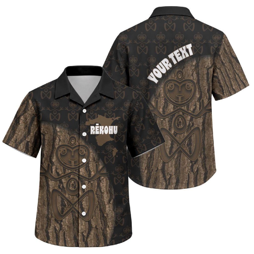 Moriori Kekoru New Zealand Personalised Family Matching Long Sleeve Bodycon Dress and Hawaiian Shirt Kopi Rakau Carving Chatham Islands Map LT14 Son's Shirt Black - Polynesian Pride