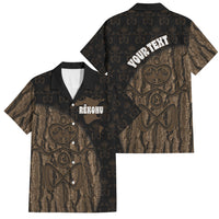 Moriori Kekoru New Zealand Personalised Family Matching Off The Shoulder Long Sleeve Dress and Hawaiian Shirt Kopi Rakau Carving Chatham Islands Map LT14 Dad's Shirt - Short Sleeve Black - Polynesian Pride