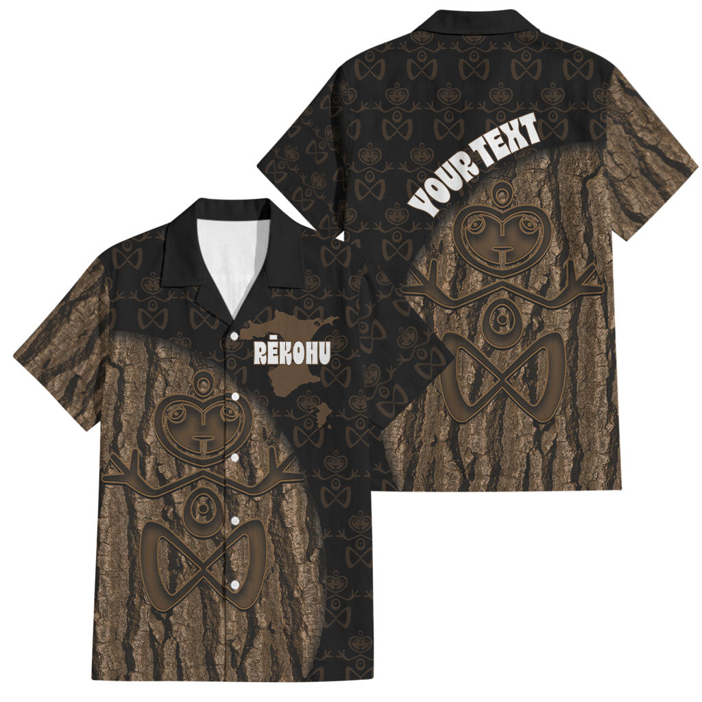 Moriori Kekoru New Zealand Personalised Family Matching Summer Maxi Dress and Hawaiian Shirt Kopi Rakau Carving Chatham Islands Map LT14 Dad's Shirt - Short Sleeve Black - Polynesian Pride