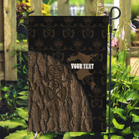 Moriori Kekoru New Zealand Personalised Garden Flag Kopi Rakau Carving Chatham Islands Map LT14 Garden Flag Black - Polynesian Pride