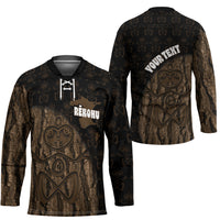 Moriori Kekoru New Zealand Personalised Hockey Jersey Kopi Rakau Carving Chatham Islands Map LT14 - Polynesian Pride