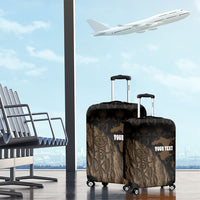 Moriori Kekoru New Zealand Personalised Luggage Cover Kopi Rakau Carving Chatham Islands Map LT14 - Polynesian Pride