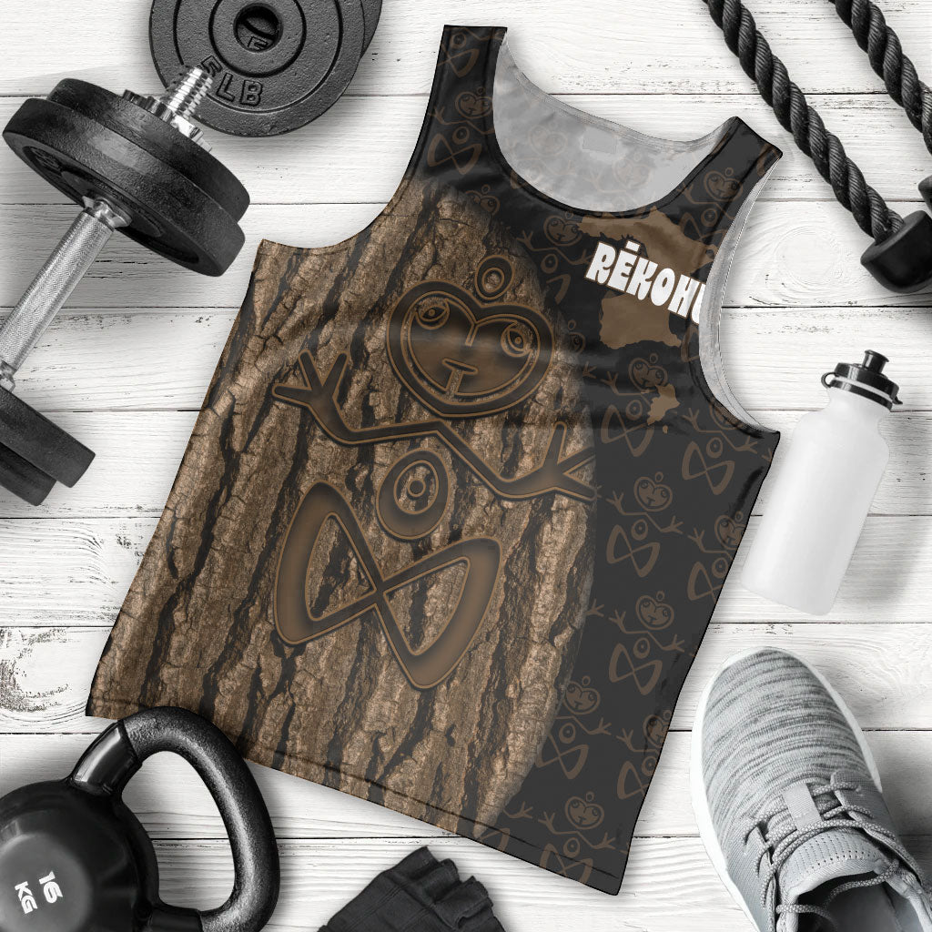 Moriori Kekoru New Zealand Personalised Men Tank Top Kopi Rakau Carving Chatham Islands Map LT14 - Polynesian Pride