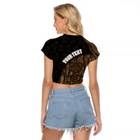 Moriori Kekoru New Zealand Personalised Raglan Cropped T Shirt Kopi Rakau Carving Chatham Islands Map LT14 - Polynesian Pride
