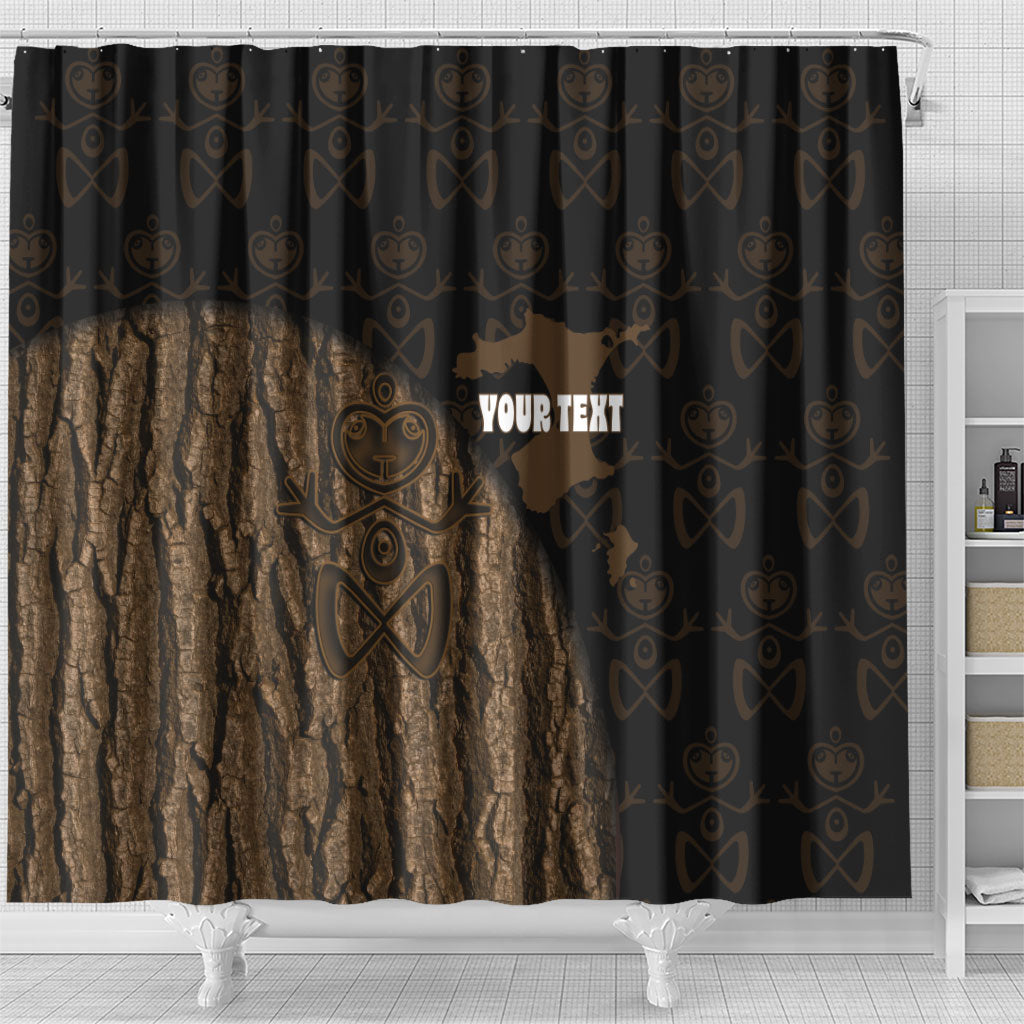 Moriori Kekoru New Zealand Personalised Shower Curtain Kopi Rakau Carving Chatham Islands Map LT14 - Polynesian Pride
