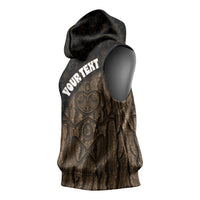 Moriori Kekoru New Zealand Personalised Sleeveless Hoodie Kopi Rakau Carving Chatham Islands Map LT14 - Polynesian Pride