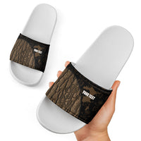 Moriori Kekoru New Zealand Personalised Slide Sandals Kopi Rakau Carving Chatham Islands Map LT14 - Polynesian Pride