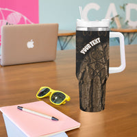 Moriori Kekoru New Zealand Personalised Tumbler With Handle Kopi Rakau Carving Chatham Islands Map LT14 - Polynesian Pride