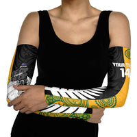 New Zealand Australia Rugby Bledisloe 2026 Custom Arm Sleeves Champion Trophy Maori Aboriginal Art LT14 - Polynesian Pride