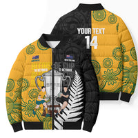 New Zealand Australia Rugby Bledisloe 2026 Custom Bomber Puffer Jacket Champion Trophy Maori Aboriginal Art LT14 - Polynesian Pride