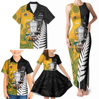 New Zealand Australia Rugby Bledisloe 2026 Custom Family Matching Tank Maxi Dress and Hawaiian Shirt Champion Trophy Maori Aboriginal Art LT14 - Polynesian Pride