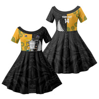New Zealand Australia Rugby Bledisloe 2026 Custom Family Matching Tank Maxi Dress and Hawaiian Shirt Champion Trophy Maori Aboriginal Art LT14 Daughter's Dress Multicolor - Polynesian Pride