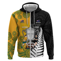 New Zealand Australia Rugby Bledisloe 2026 Custom Hoodie Champion Trophy Maori Aboriginal Art LT14 Zip Hoodie Multicolor - Polynesian Pride