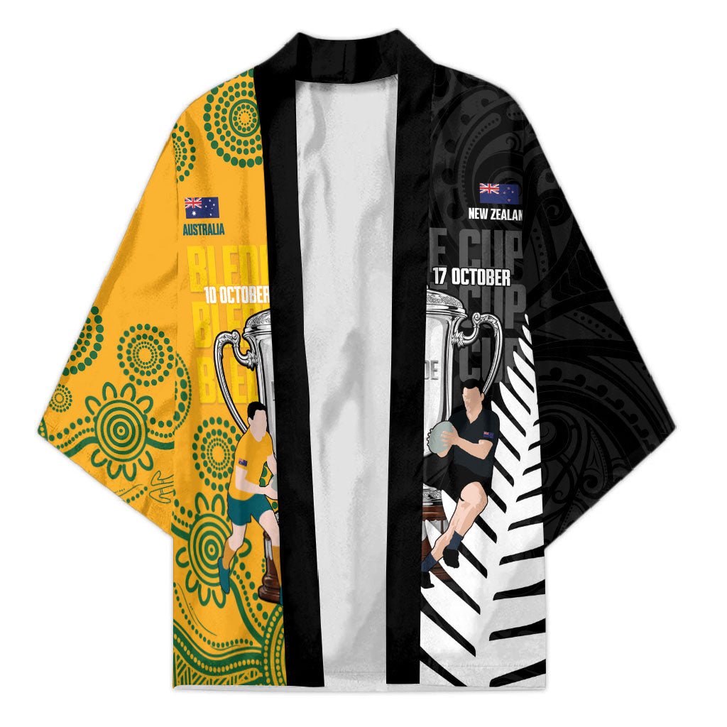 New Zealand Australia Rugby Bledisloe 2026 Custom Kimono Champion Trophy Maori Aboriginal Art