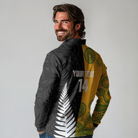 New Zealand Australia Rugby Bledisloe 2026 Custom Long Sleeve Polo Shirt Champion Trophy Maori Aboriginal Art LT14 - Polynesian Pride