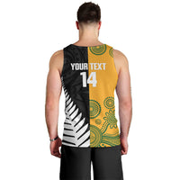 New Zealand Australia Rugby Bledisloe 2026 Custom Men Tank Top Champion Trophy Maori Aboriginal Art LT14 - Polynesian Pride