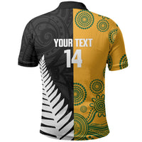 New Zealand Australia Rugby Bledisloe 2026 Custom Polo Shirt Champion Trophy Maori Aboriginal Art LT14 - Polynesian Pride