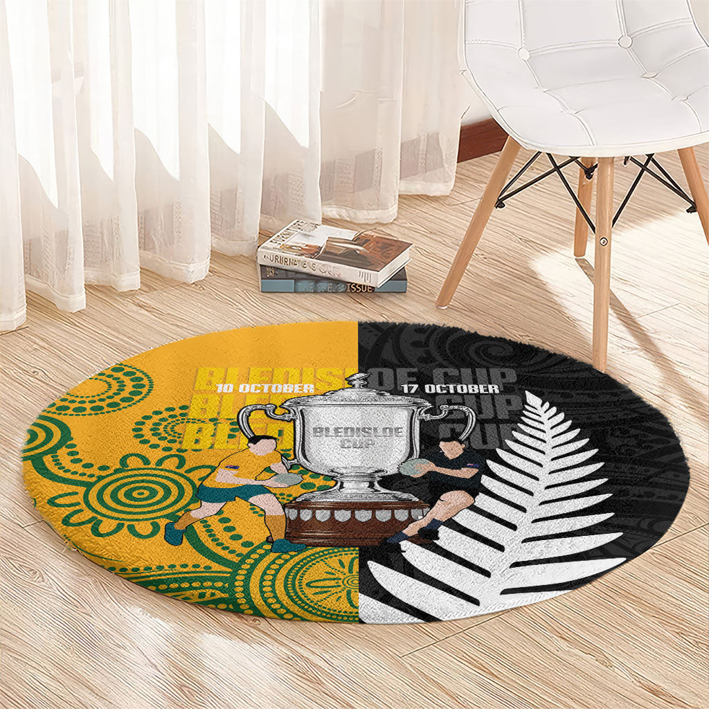 New Zealand Australia Rugby Bledisloe 2026 Round Carpet Champion Trophy Maori Aboriginal Art LT14 - Polynesian Pride