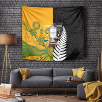 New Zealand Australia Rugby Bledisloe 2026 Tapestry Champion Trophy Maori Aboriginal Art LT14 Multicolor - Polynesian Pride
