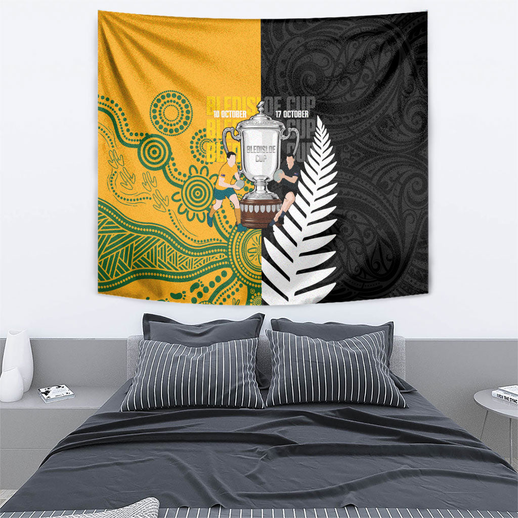New Zealand Australia Rugby Bledisloe 2026 Tapestry Champion Trophy Maori Aboriginal Art LT14 - Polynesian Pride