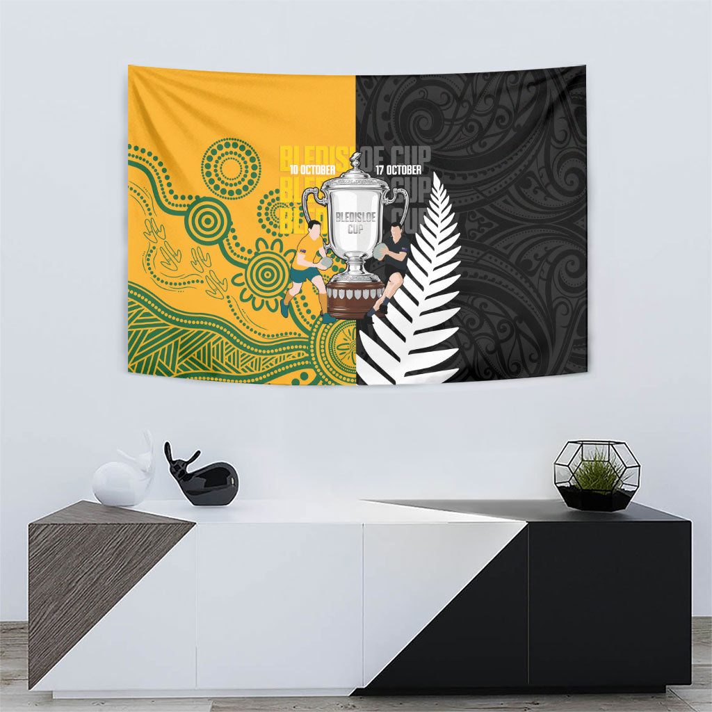 New Zealand Australia Rugby Bledisloe 2026 Tapestry Champion Trophy Maori Aboriginal Art LT14 - Polynesian Pride