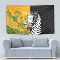 New Zealand Australia Rugby Bledisloe 2026 Tapestry Champion Trophy Maori Aboriginal Art LT14 - Polynesian Pride