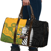 New Zealand Australia Rugby Bledisloe 2026 Travel Bag Champion Trophy Maori Aboriginal Art LT14 - Polynesian Pride