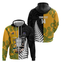 New Zealand Australia Rugby Bledisloe 2026 Custom Zip Hoodie Champion Trophy Maori Aboriginal Art LT14 - Polynesian Pride