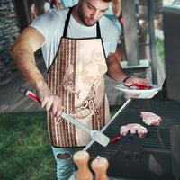 Swimming With Humpback Whales Season Tonga Apron Tongan Tofuaa Ngatu Pattern Brown LT14 - Polynesian Pride