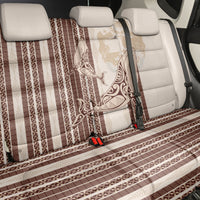 Swimming With Humpback Whales Season Tonga Back Car Seat Cover Tongan Tofuaa Ngatu Pattern Brown LT14 - Polynesian Pride