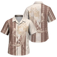 Swimming With Humpback Whales Season Tonga Family Matching Mermaid Dress and Hawaiian Shirt Tongan Tofuaa Ngatu Pattern Brown LT14 Son's Shirt Brown - Polynesian Pride
