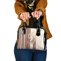 Swimming With Humpback Whales Season Tonga Shoulder Handbag Tongan Tofuaa Ngatu Pattern Brown LT14 One Size Brown - Polynesian Pride