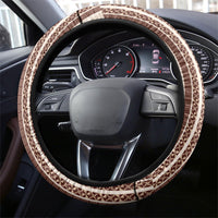 Swimming With Humpback Whales Season Tonga Steering Wheel Cover Tongan Tofuaa Ngatu Pattern Brown LT14 - Polynesian Pride
