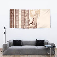 Swimming With Humpback Whales Season Tonga Tapestry Tongan Tofuaa Ngatu Pattern Brown LT14 - Polynesian Pride