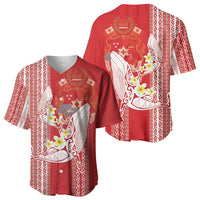 Swimming With Humpback Whales Season Tonga Baseball Jersey Tongan Tofuaa Ngatu Pattern Red LT14 - Polynesian Pride