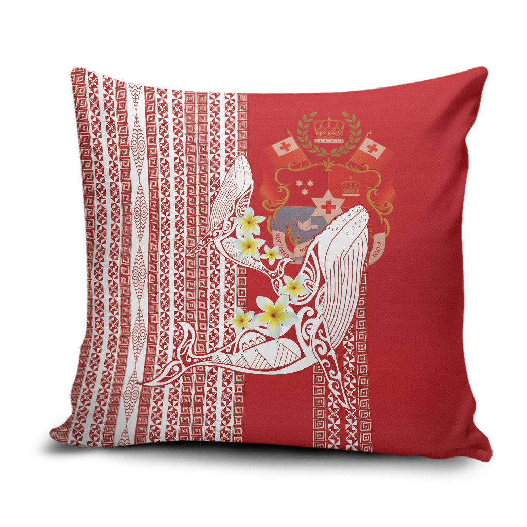 Swimming With Humpback Whales Season Tonga Pillow Cover Tongan Tofuaa Ngatu Pattern Red LT14 Red - Polynesian Pride