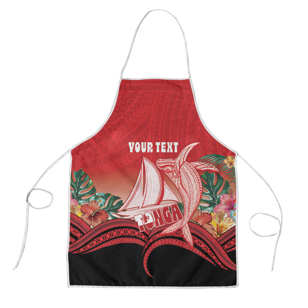 Vavau Sailing Festival Tonga Personalised Apron Humpback Whale Sailboat Tropical Vibes LT14 Red - Polynesian Pride