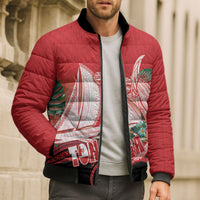 Vavau Sailing Festival Tonga Personalised Bomber Puffer Jacket Humpback Whale Sailboat Tropical Vibes LT14 - Polynesian Pride